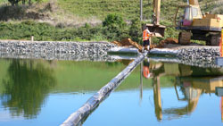baffle curtain installed in WWTP