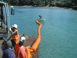 silt curtain installed in Hauraki Gulf